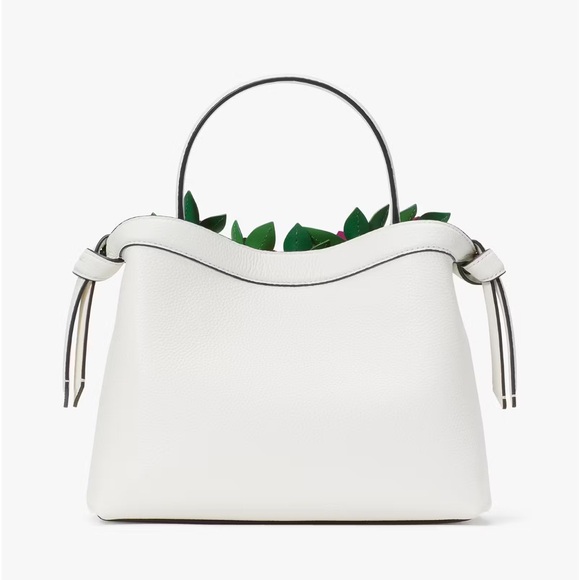 Kate Spade Knott Floral Applique Medium Top-handle Bag, Light Cream NWT - Picture 4 of 8